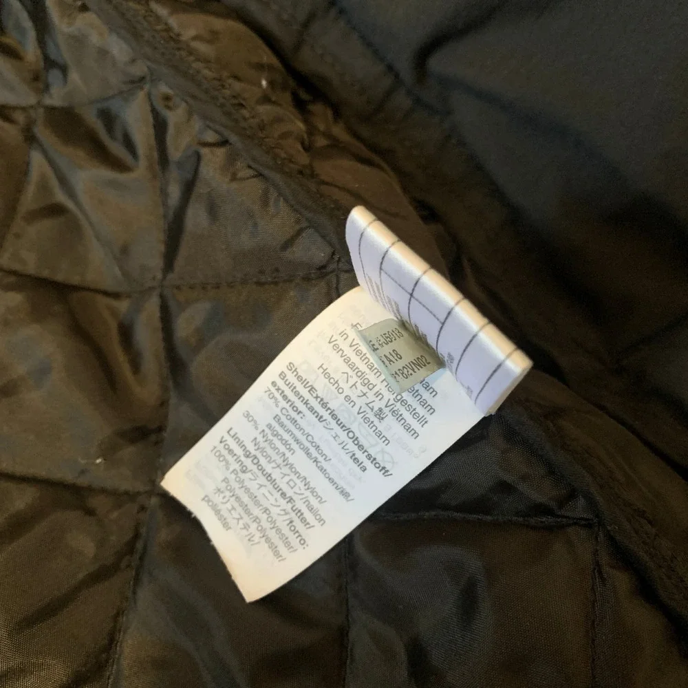 J.Crew Mercantile quilted chore jacket w/ corduroy collar in black - small mens